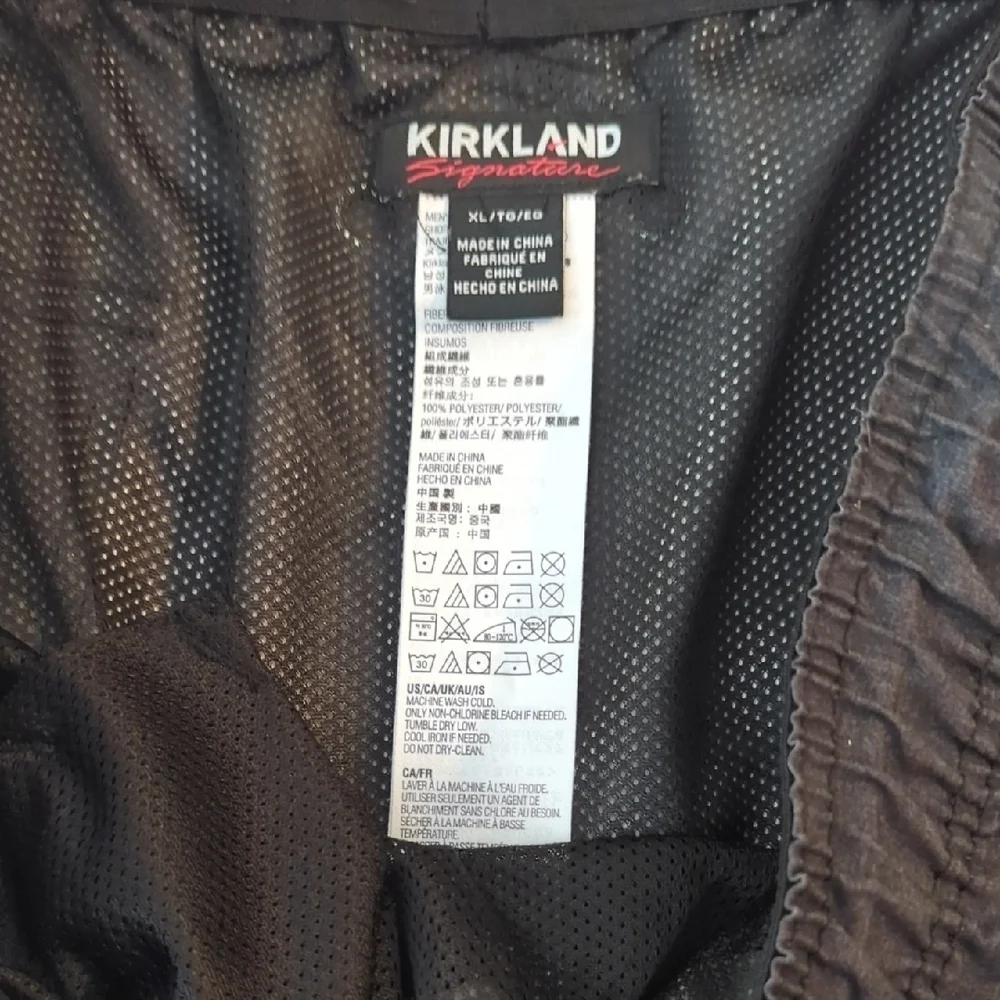Kirkland Signature Gray and Black Swim Trunks Modern Design
